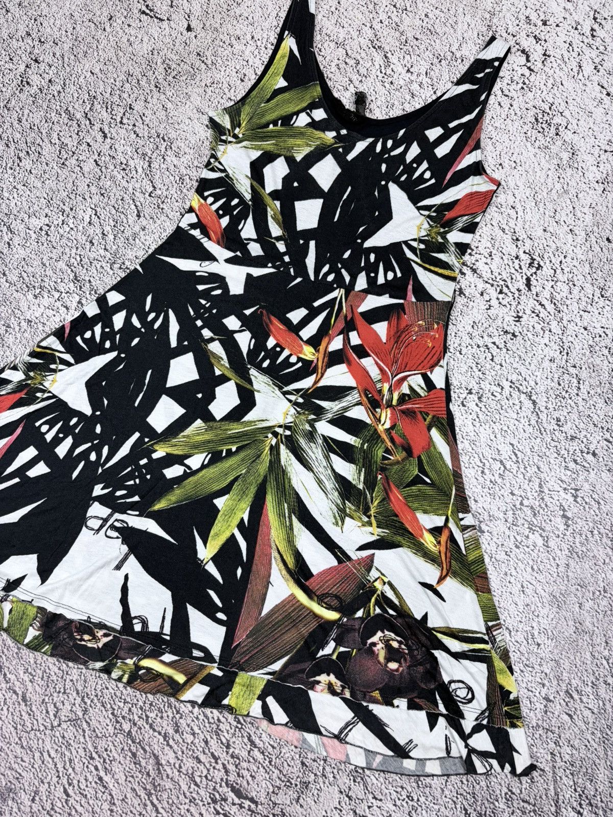 Jean Paul Gaultier Desigual Vintage Y2K Tropical Floral Boho Mini Dress Size L Size L / US 10 / IT 46 - 3 Thumbnail