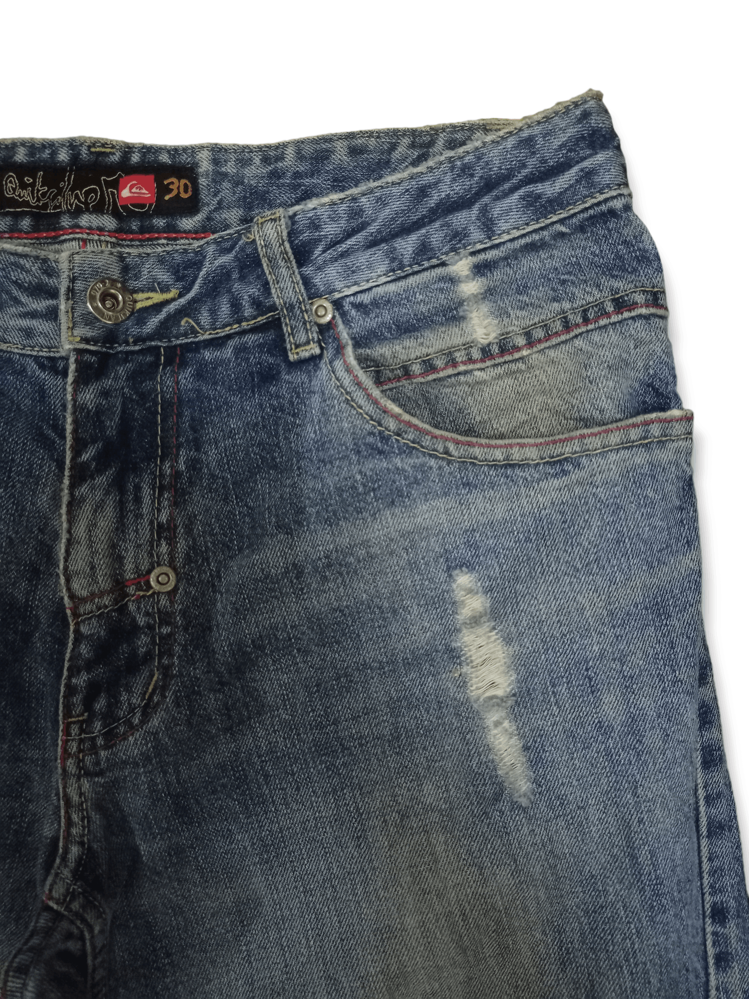 Quiksilver Vintage 90s Quiksilver Blue Wash Distressed Baggy Jeans Size US 30 / EU 46 - 6 Thumbnail