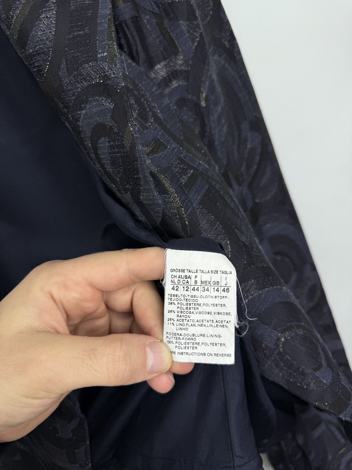 Max Mara 🇮🇹 Vintage Y2K Max Mara Jacquard Blazer Jacket Wednesday Styl Size XL / US 12-14 / IT 48-50 - 7 Thumbnail