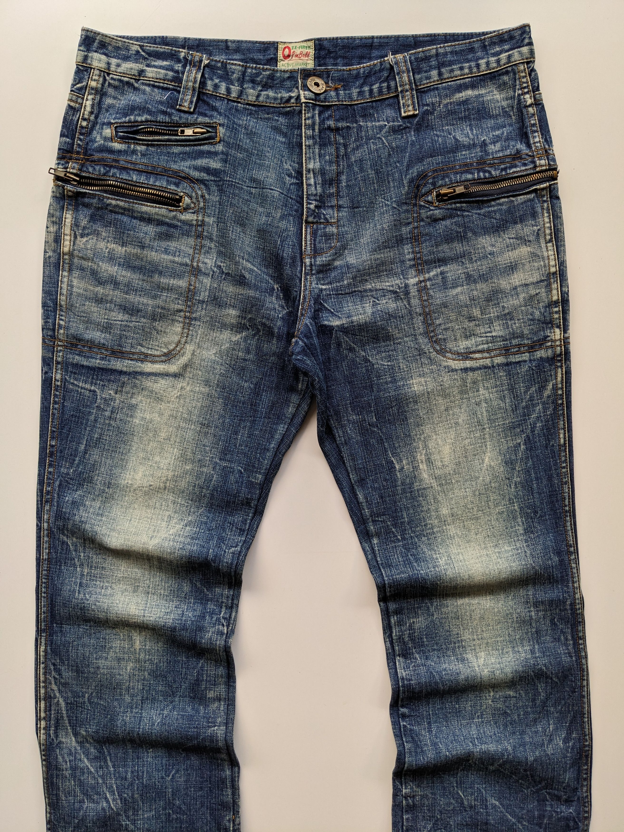Hedi Slimane × Japanese Brand × Jean Pinball clawmark flare zipper jeans Size US 37 - 3 Thumbnail