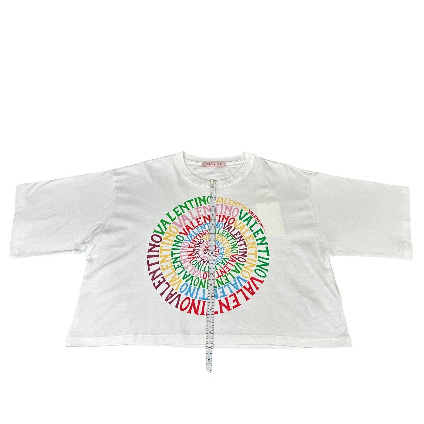Valentino Valentino Loop Jersey Cropped T-Shirt Logo Size M NWT Size M / US 6-8 / IT 42-44 - 6 Thumbnail
