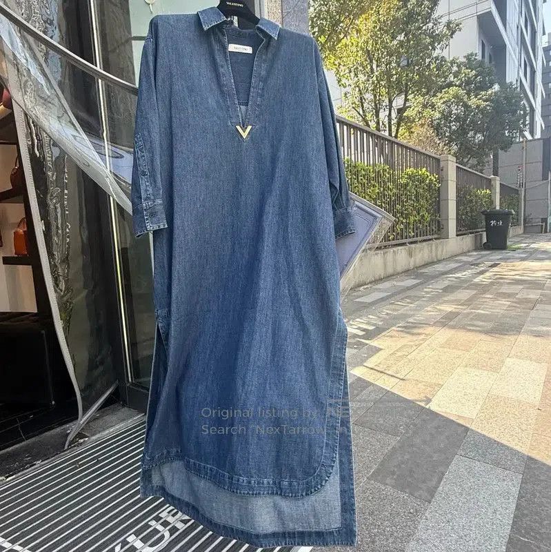 Valentino Valentino Blue Denim Dress for Women . Size L / US 10 / IT 46 - 1 Thumbnail