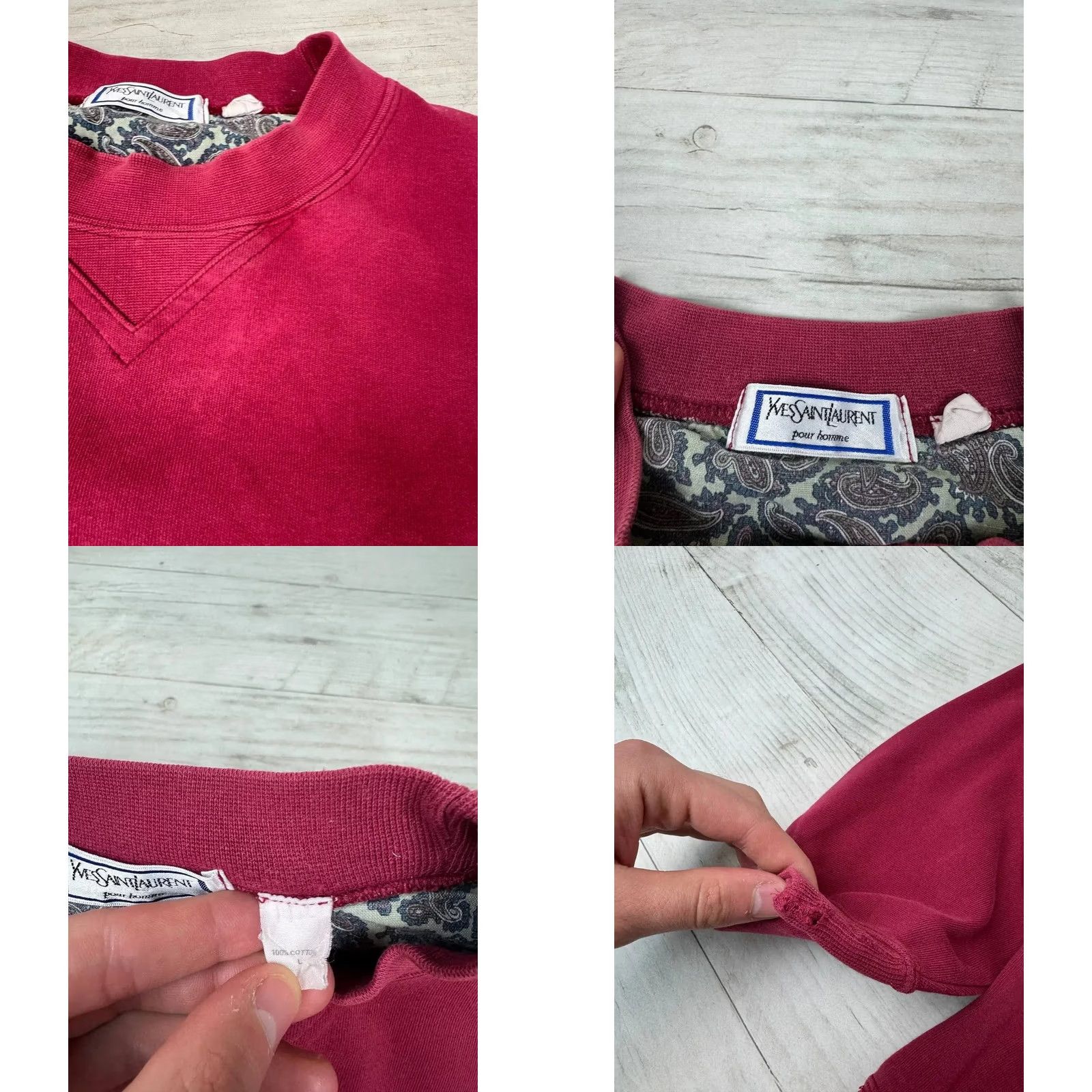 Yves Saint Laurent VINTAGE Saint Laurent Sweatshirt Big Logo 90s Men L Red Logo 90s Mens Sweatshirt Size US L / EU 52-54 / 3 - 8 Thumbnail