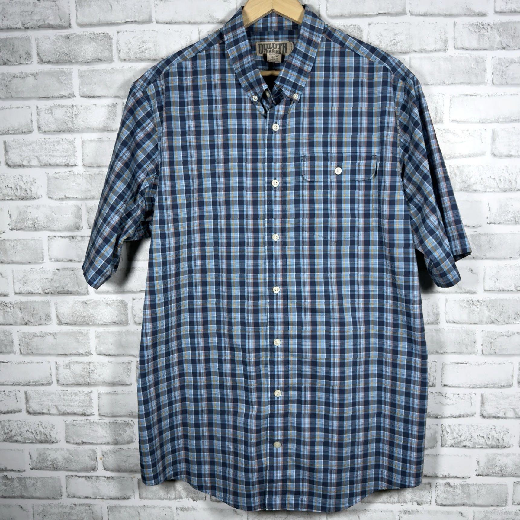 CO Duluth Trading Co Plaid Short Sleeve Button-Down Shirt Mens LT Big & Tall Multicolor Size US L / EU 52-54 / 3 - 2 Thumbnail