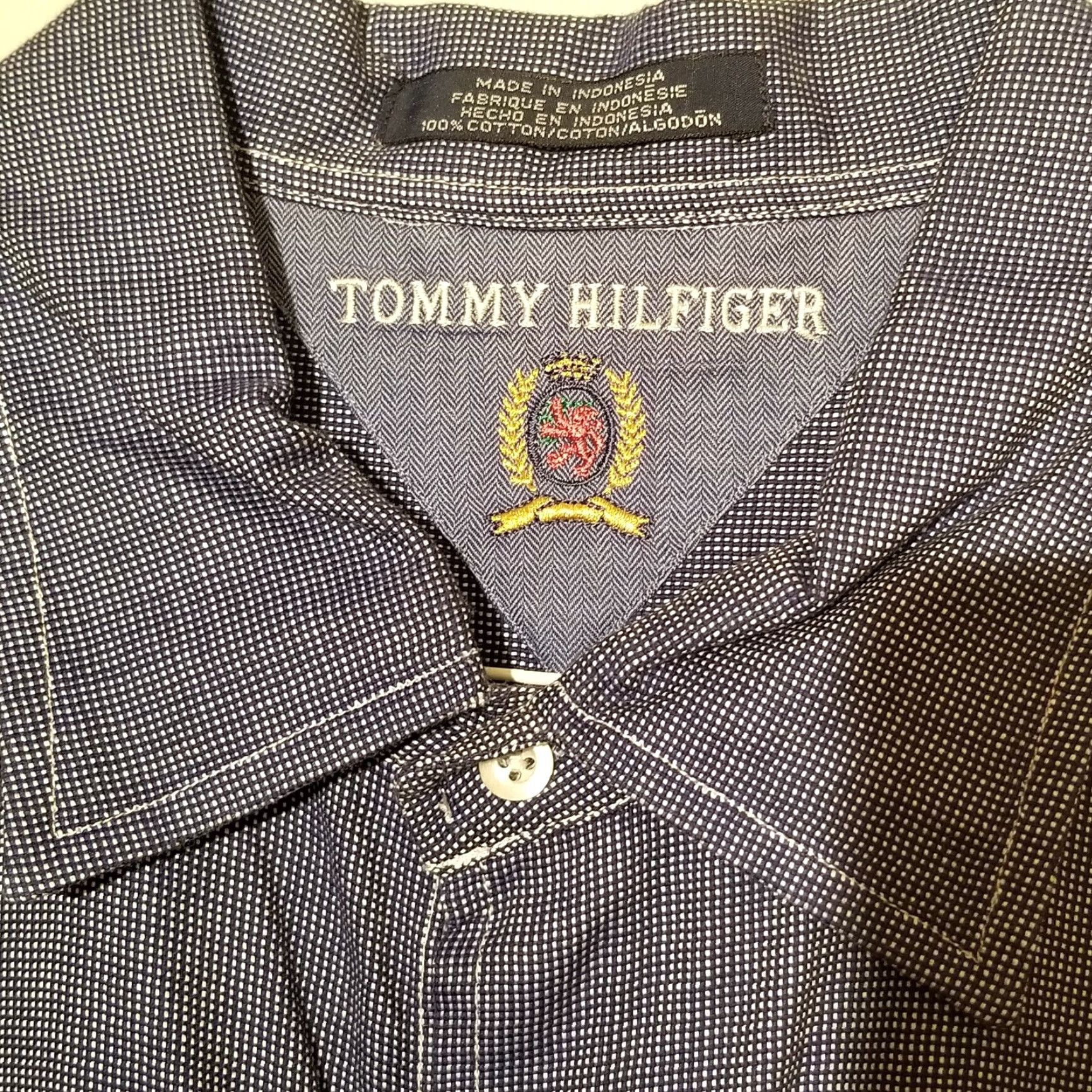 Tommy Hilfiger VINTAGE Tommy Hilfiger Shirt XL Long Sleeve Button-Up Blue White Checkered Mens Size US XL / EU 56 / 4 - 2 Thumbnail