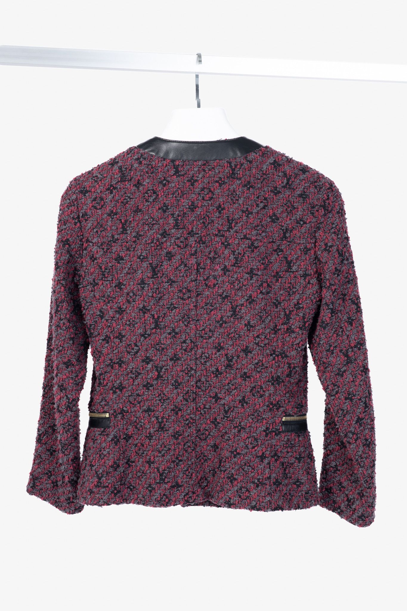 Louis Vuitton Louis Vuitton Cotton Monogram-Tweed Leather-Trim Zip Jacket Size XS / US 0-2 / IT 36-38 - 2 Thumbnail
