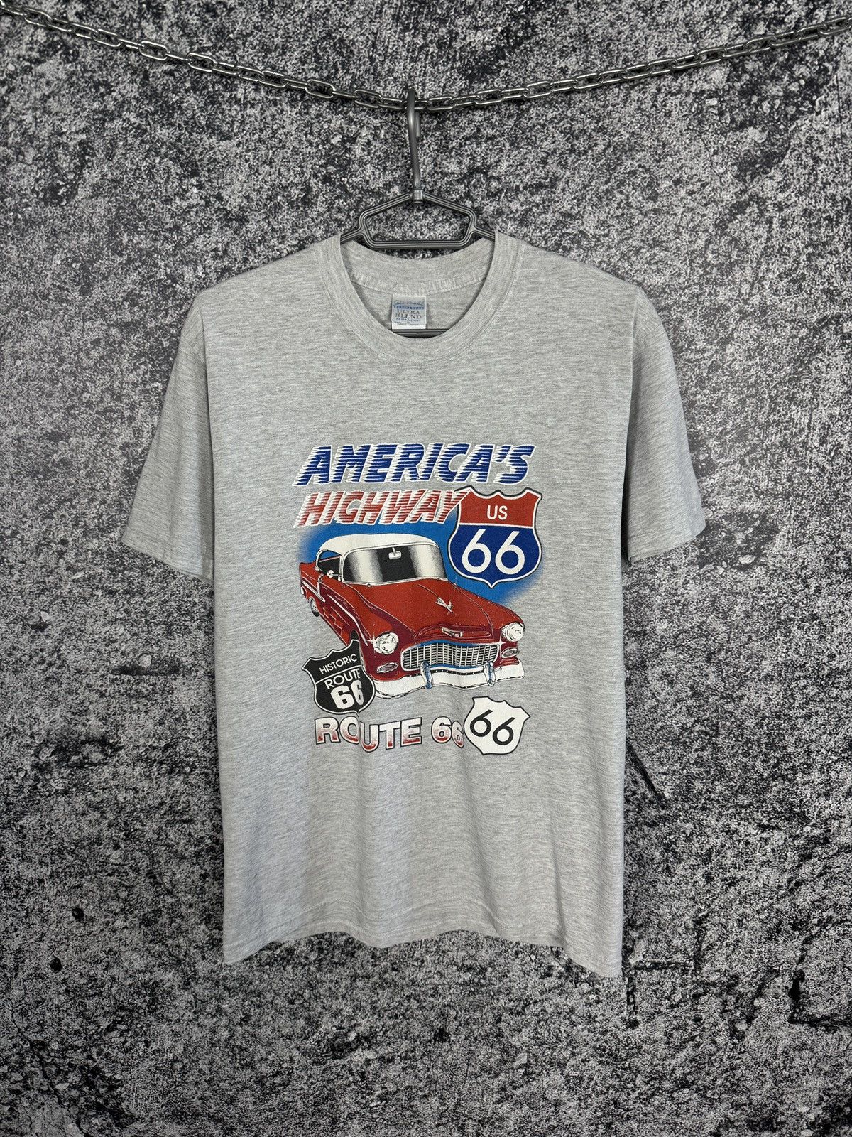 Vintage America's Higway Route US 66 Car T-Shirt Vintage Size M Size US M / EU 48-50 / 2 - 1 Thumbnail