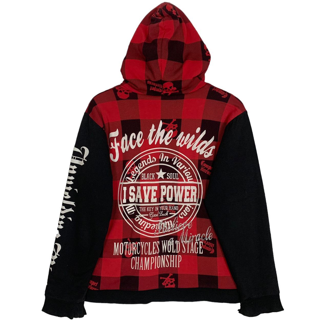 If Six Was Nine × Japanese Brand Japanese Brand Flag Stone Checkerboard Skull Zipper Hoodie Size S / US 4 / IT 40 - 1 Thumbnail