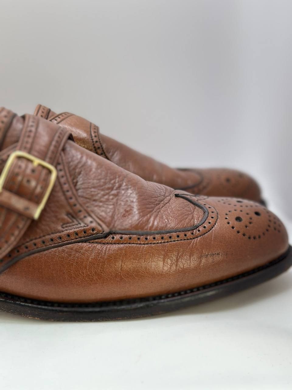 Bally Vintage Bally Goodyear Monk Strap Brogue Shoes 34037 Leather Size US 9.5 / EU 42-43 - 6 Thumbnail