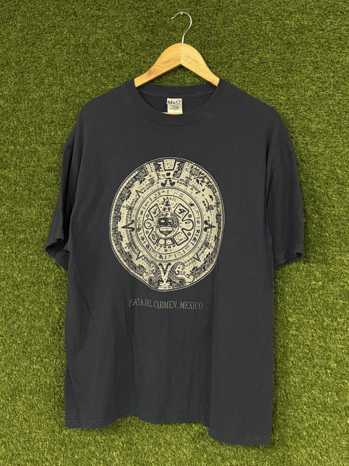 Vintage Vintage Aztec Sun Mayan Calendar Aztlan Mexico Tee Navy XL Size US XL / EU 56 / 4 - 1 Thumbnail
