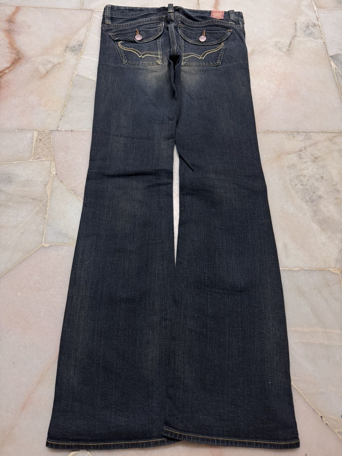 Tornado Mart VINTAGE 2000s GEORGIA BELL BOTTOM BOOTCUT MUD-WASHED Size US 28 / EU 44 - 8 Thumbnail