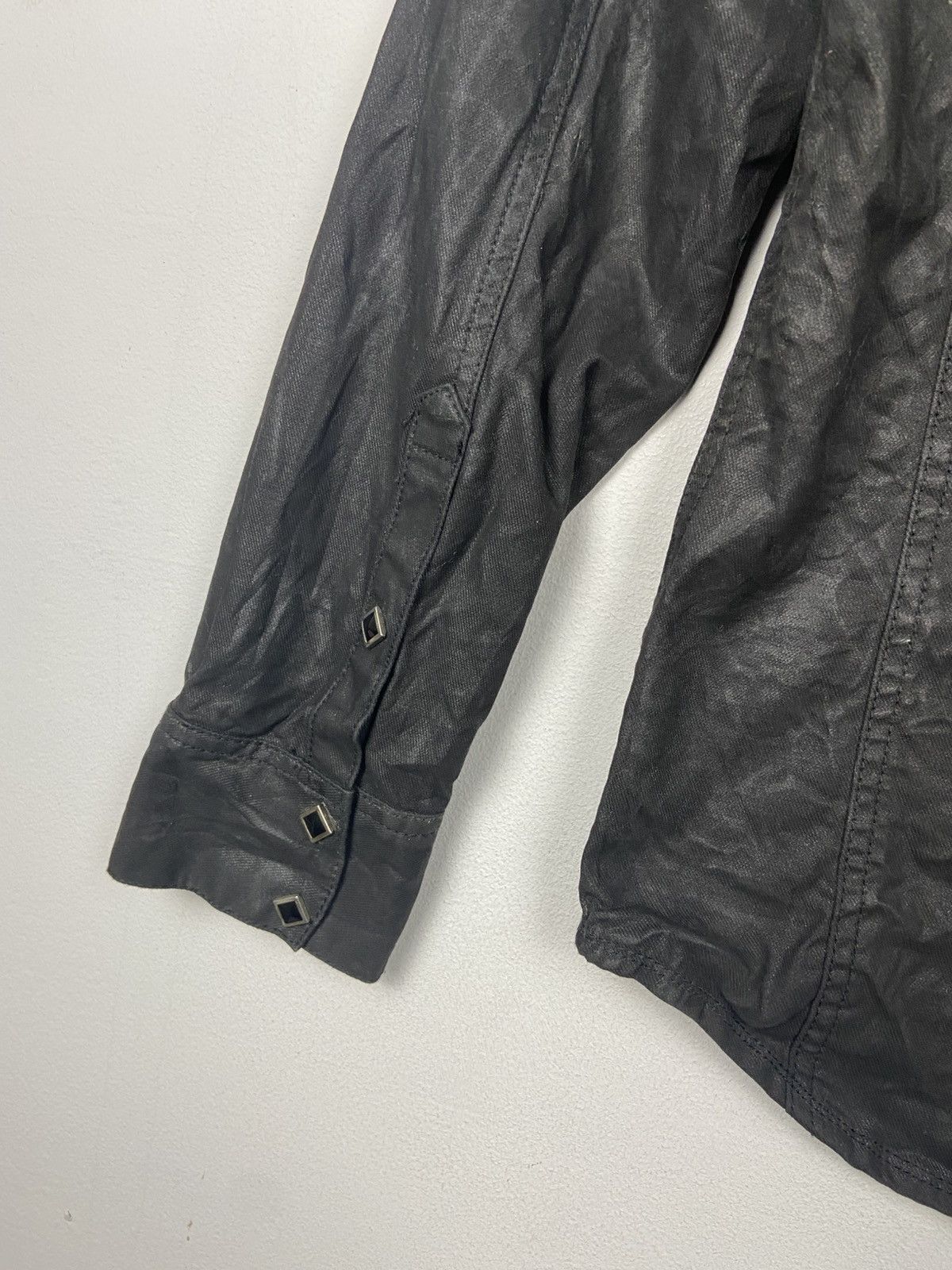 Japanese Brand Black Gothic Coated DRKSHDW Biker Shirt Jacket Size US L / EU 52-54 / 3 - 13 Thumbnail