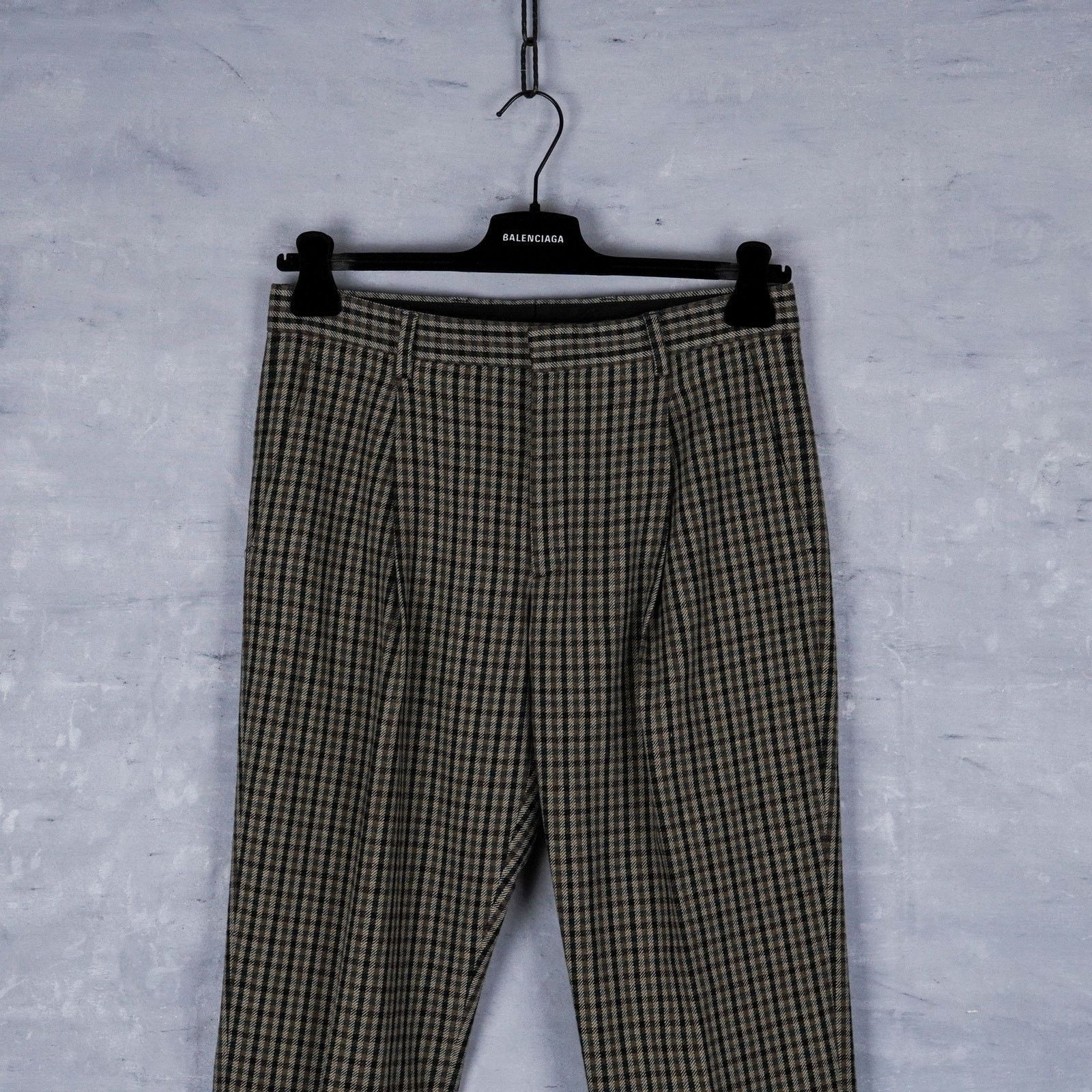 Acne Studios Acne studios brown gray wool check tailored trousers pants Size US 30 / EU 46 - 2 Thumbnail