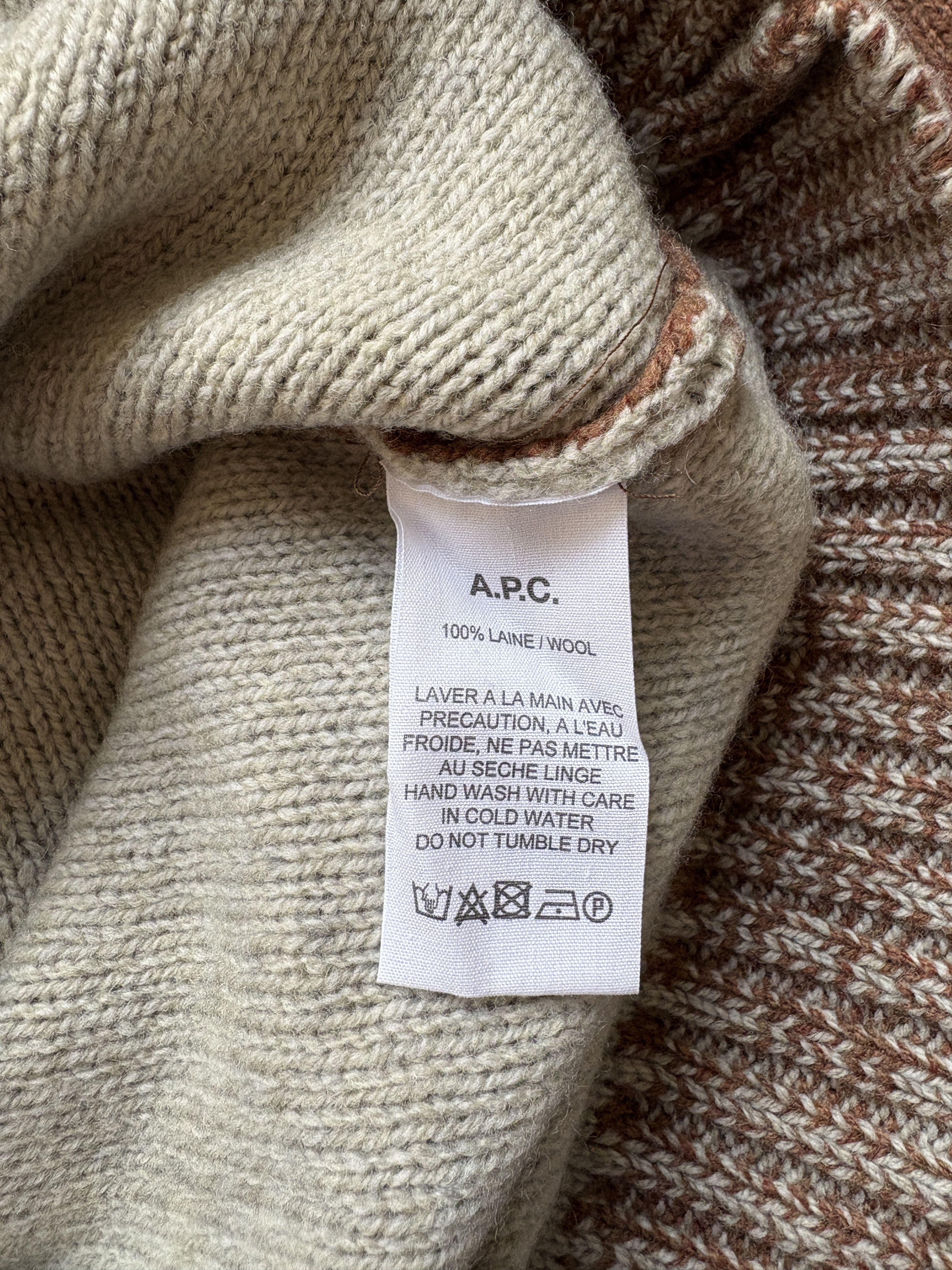 A.P.C. ⚡️QUICK SALE⚡️A.P.C. Brown/Beige Patterned Wool Knit Sweater Size US S / EU 44-46 / 1 - 4 Thumbnail