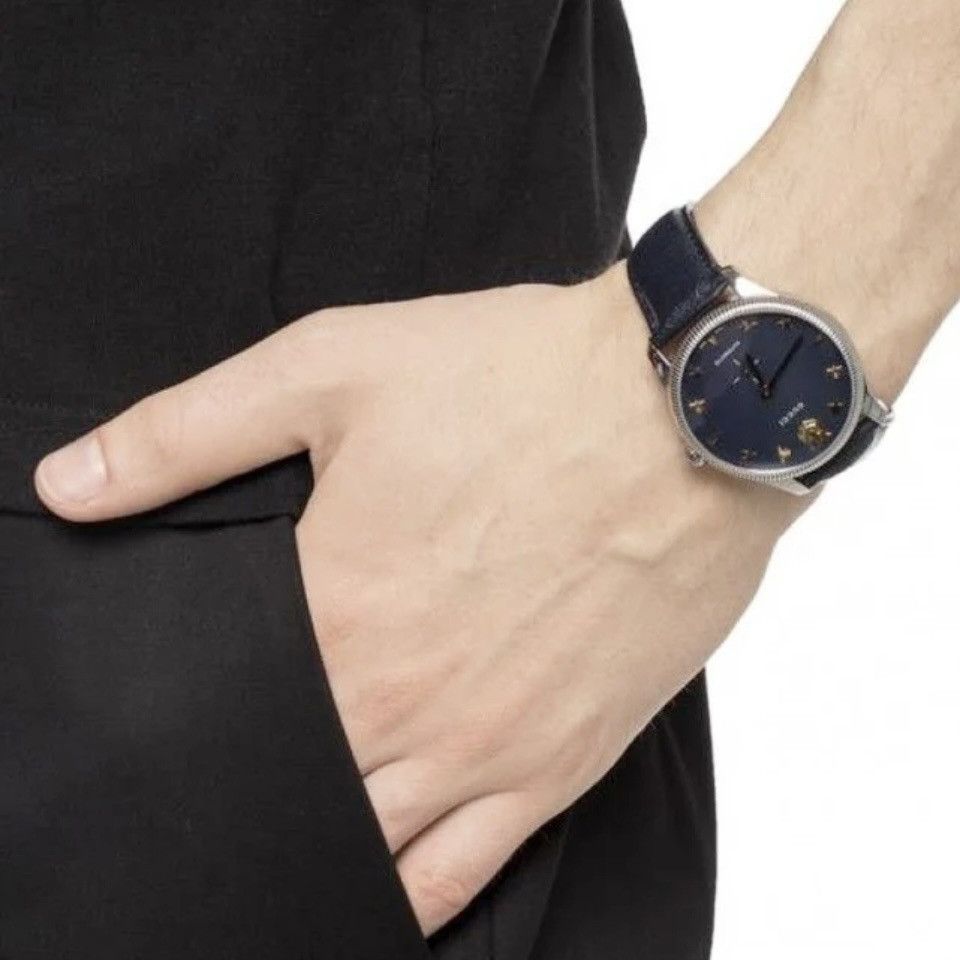 Gucci $3950 Gucci G-Timeless 40mm Charm Dial Automatic Watch, Navy Size ONE SIZE - 17 Thumbnail