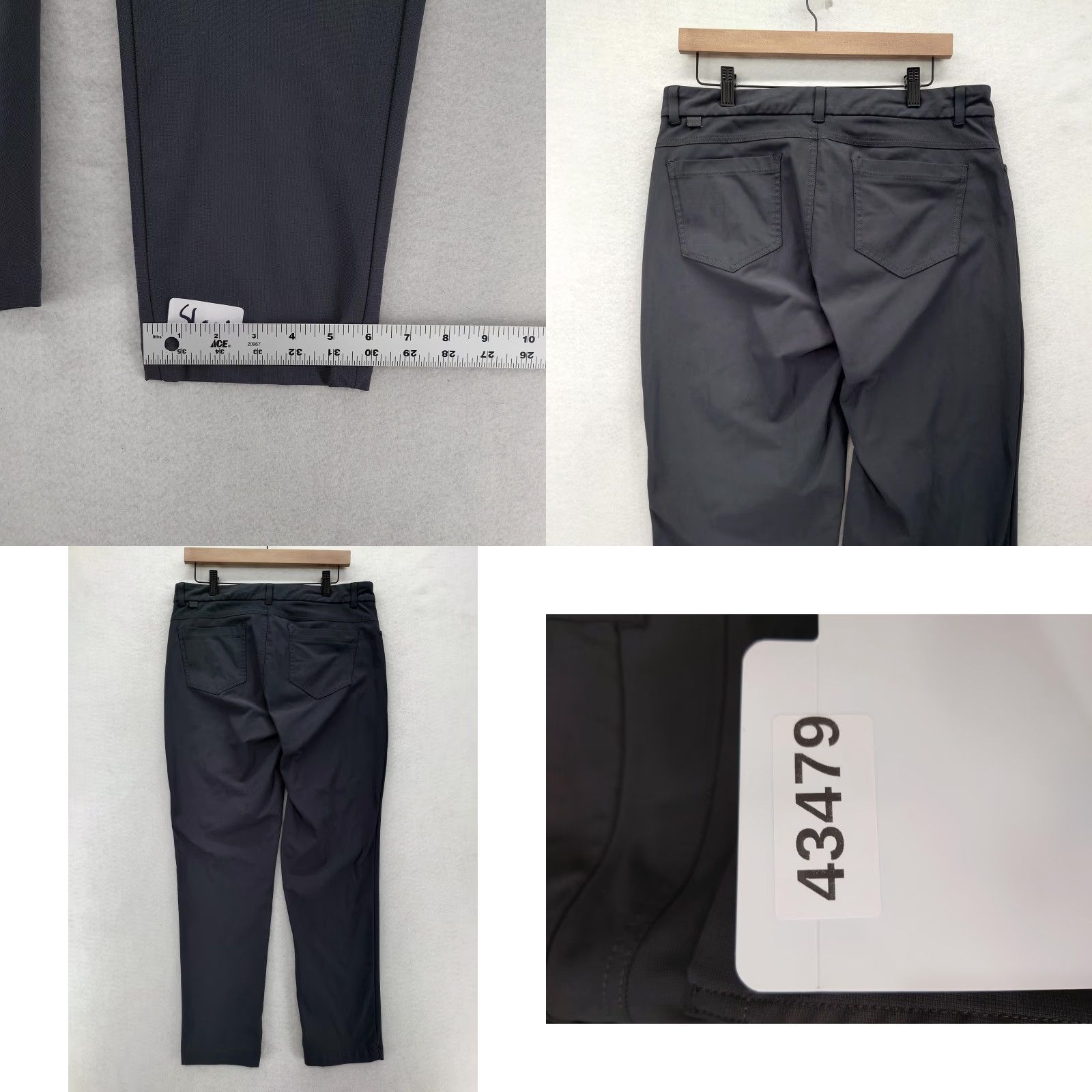 Vintage VRST Pants Mens 34x28 Gray Slim 5 Pocket Stretch Performance Golf Athletic Flex Shirt Size US 34 / EU 50 - 8 Thumbnail