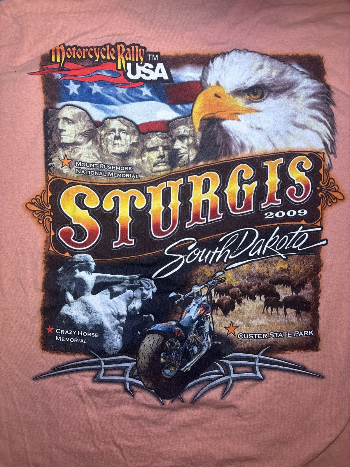 Delta × Vintage 2009 Sturgis Motorcycle Rally South Dakota T-Shirt XL Pink Size US XL / EU 56 / 4 - 5 Thumbnail