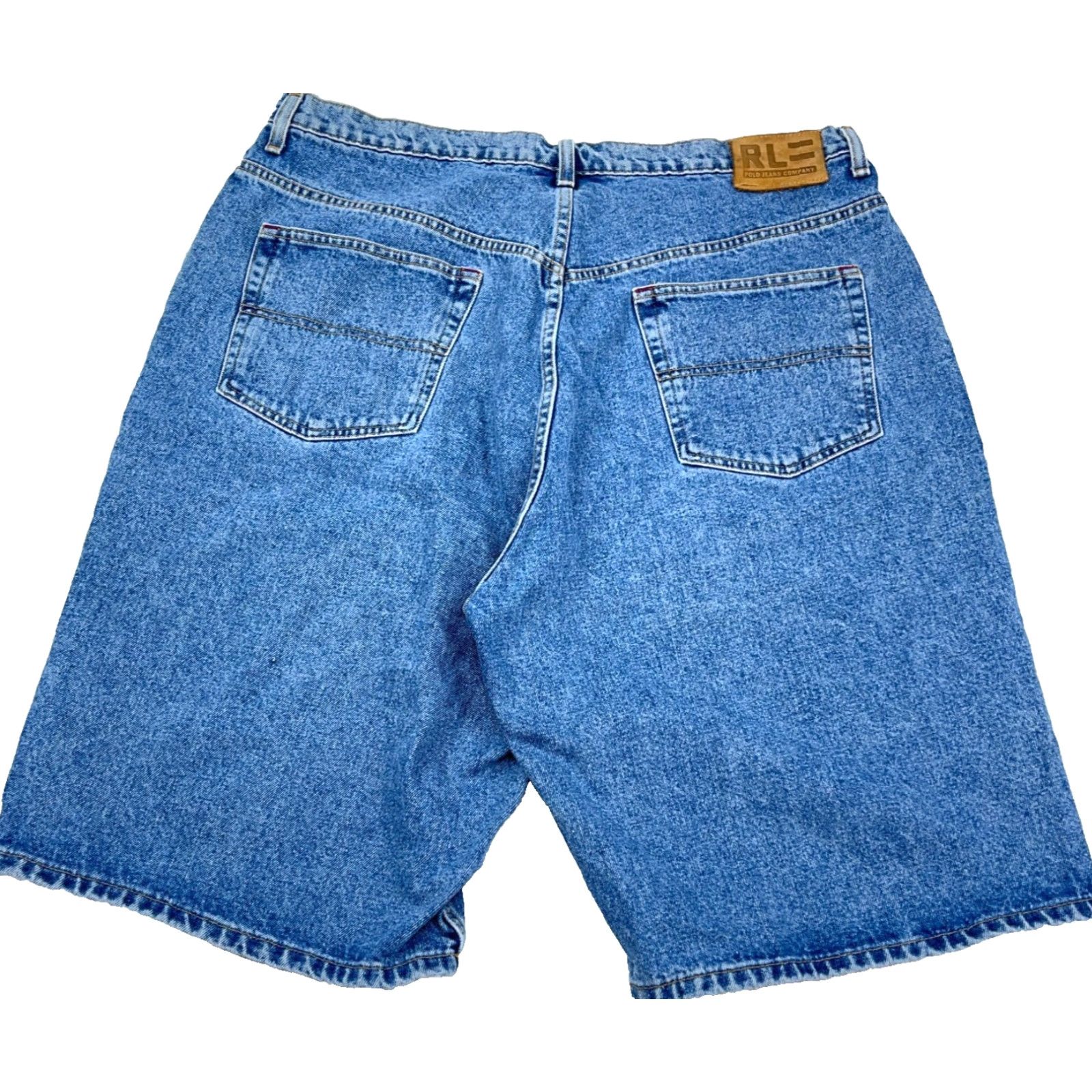 Ralph Lauren VINTAGE Ralph Lauren Shorts Men 38 Denim Baggy Jorts Bermuda 90s Rockabilly Hip Hop Hipster Casual Workwear Blue Size US 38 / EU 54 - 2 Thumbnail