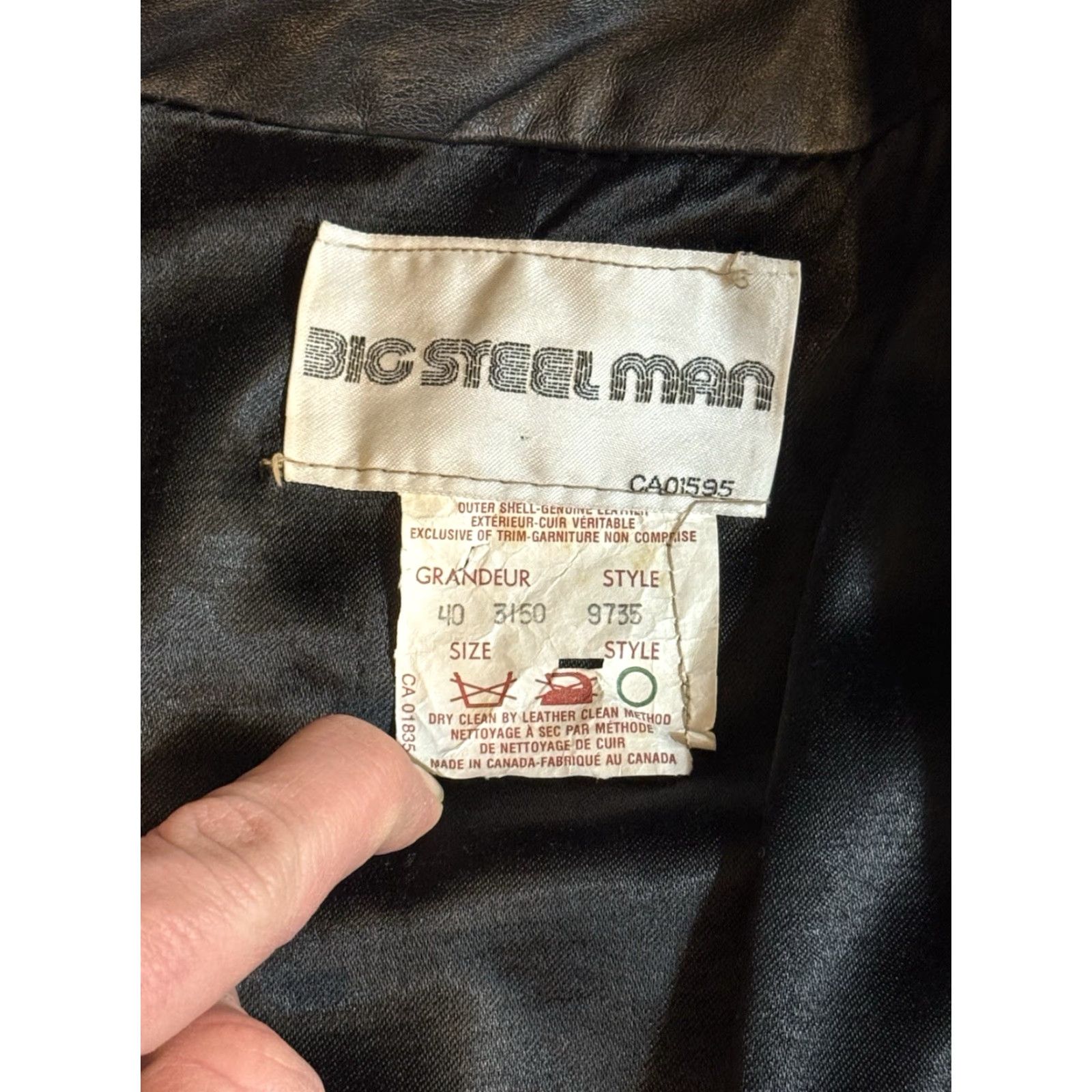 Vintage VINTAGE Big Steel Man Bomber Jacket Leather Satin Lined 80s Punk Biker 40 Canada Mens Size 40 Black Modern Regular Shirt? Size US XXS / EU 40 - 8 Thumbnail