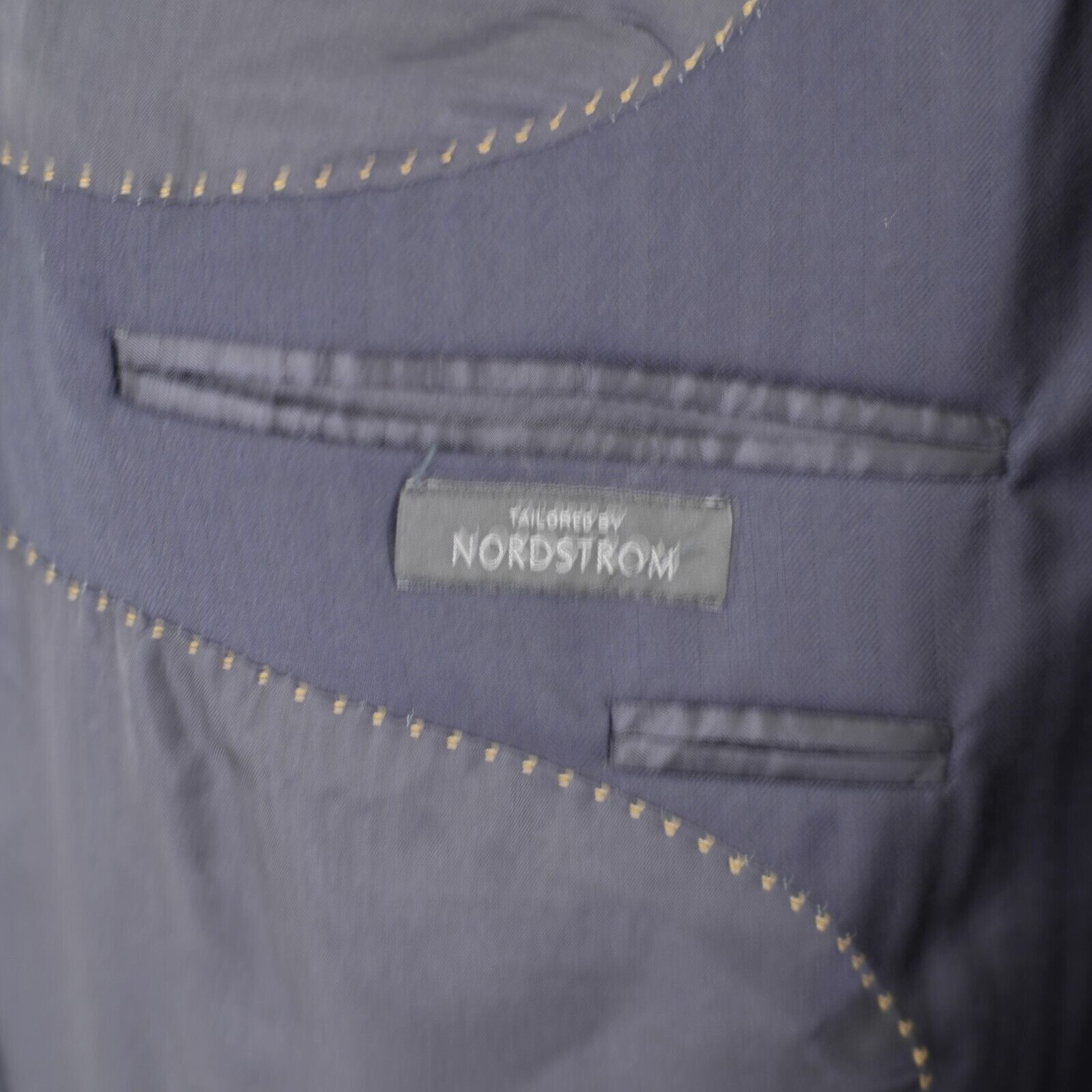 Hart Schaffner Marx Hart Schaffner Marx Gold Trumpeter Nordstrom Wool Blue Herri Size 44S - 9 Thumbnail