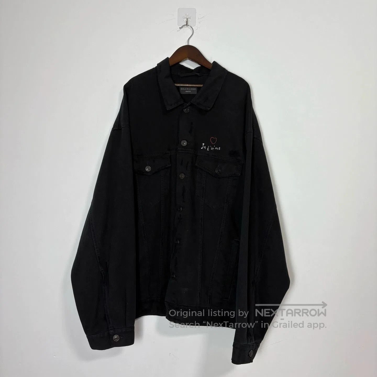 Balenciaga Balenciaga Valentine's Embroidered Denim Jacket. Size US S / EU 44-46 / 1 - 1 Thumbnail