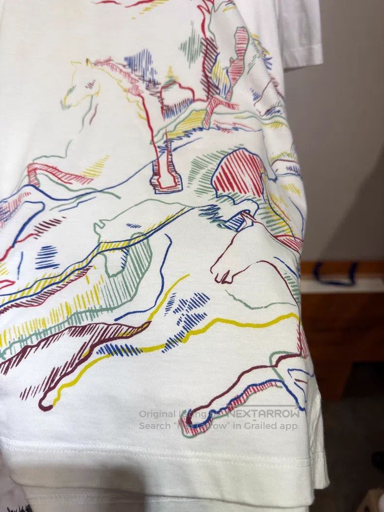 Hermes Hermes White painted war horse short-sleeve T-shirt Size M / US 6-8 / IT 42-44 - 3 Thumbnail
