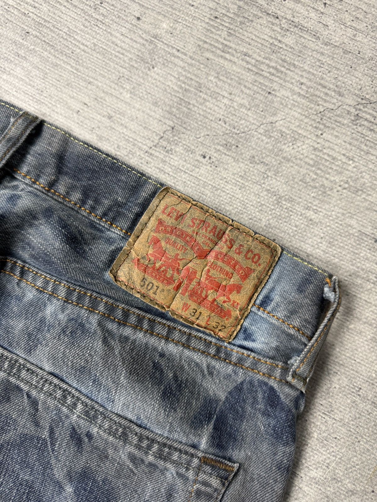 Japanese Brand Jeans Vintage Levi’s Faded distressed y2k pants Size US 31 - 4 Thumbnail