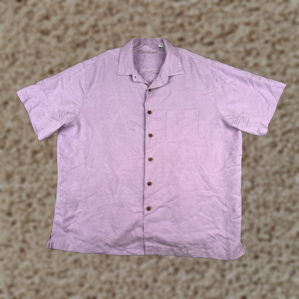 Vintage Caribbean Hawaiian Shirt Men 2XL Purple Floral Button-Up Silk Blend Aloha Resort Size US XXL / EU 58 / 5 - 1 Thumbnail