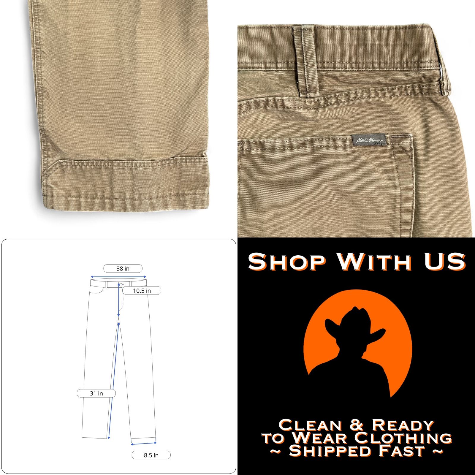 Eddie Bauer Eddie Bauer Pants Mens 38x31 Brown Tan Canvas Heavyweight Cotton Gorpcore Size US 38 / EU 54 - 8 Thumbnail