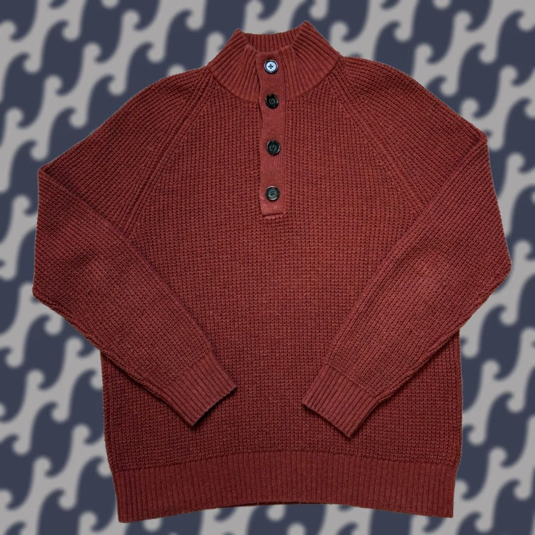 Banana Republic Banana Republic Henley Sweater Mens Medium Italian Merino Yarn Red Size US M / EU 48-50 / 2 - 1 Thumbnail