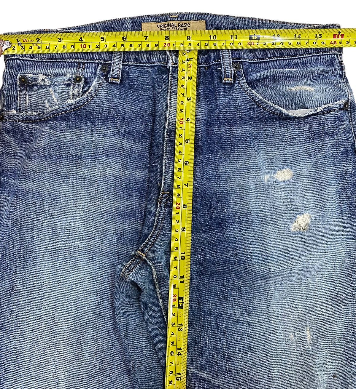 Uniqlo Uniqlo Faded Wash Ripped Style Straight Leg Jeans Size US 32 / EU 48 - 6 Thumbnail