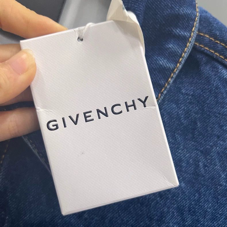 Givenchy Givenchy Blue Printed Logo Denim Vest Size US XL / EU 56 / 4 - 4 Thumbnail