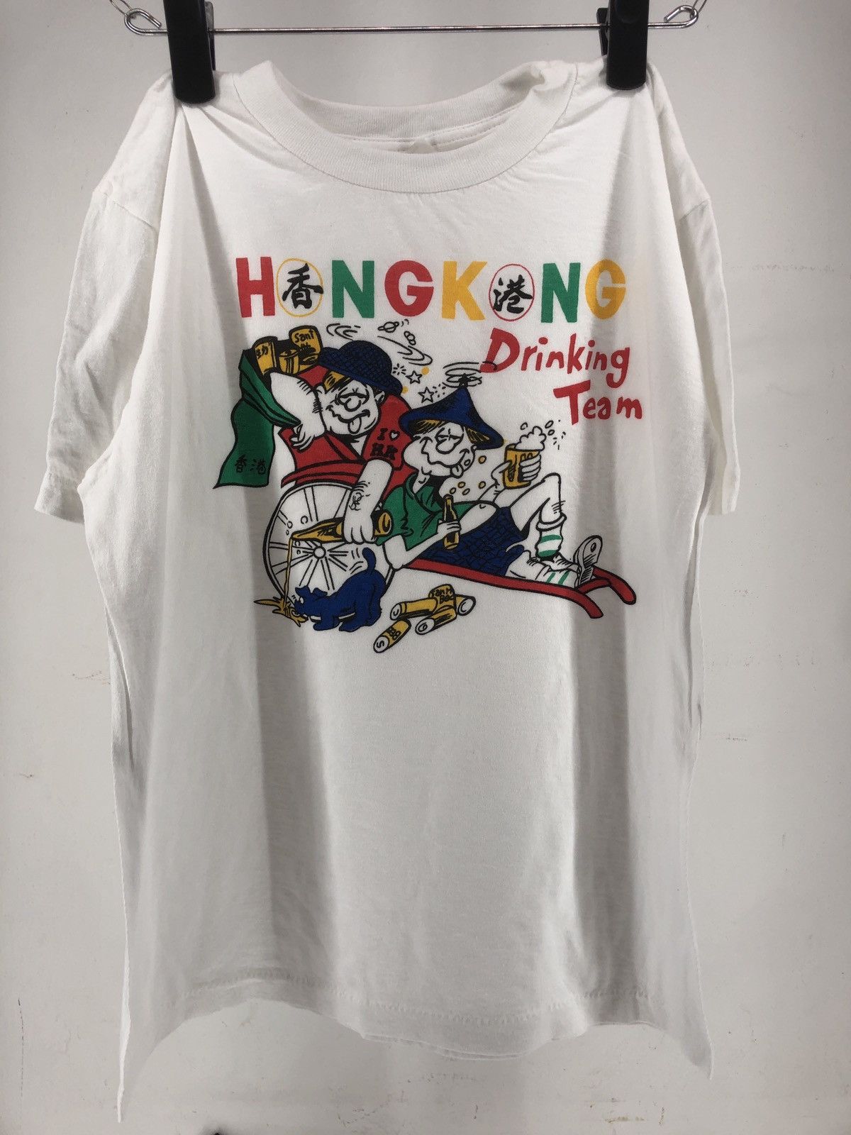 Cartoon Network × Vintage Vintage White Hong Kong Drinking Team Funny Graphic tee Size US M / EU 48-50 / 2 - 1 Thumbnail