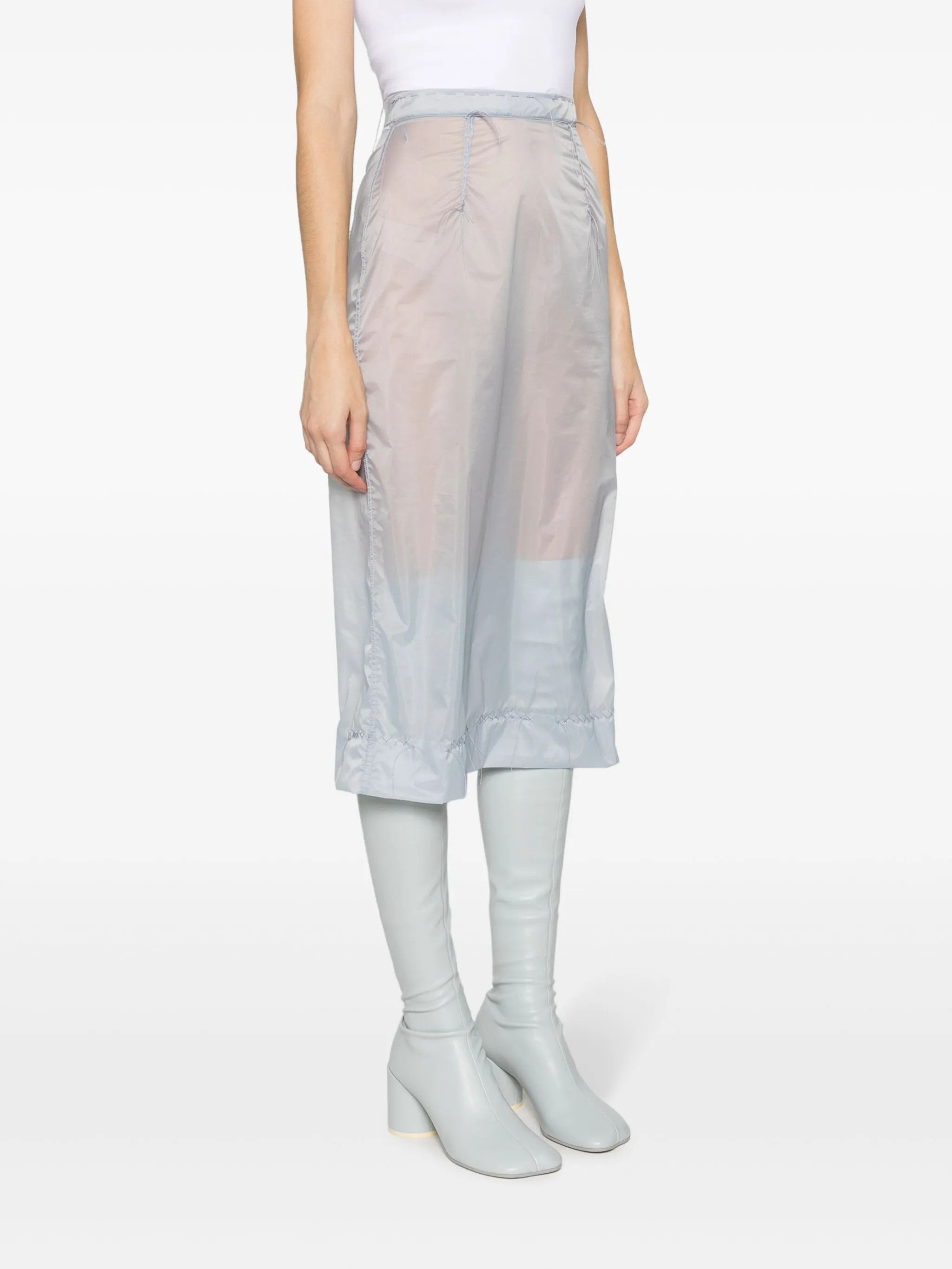 Maison Margiela o1y0625 Midi Skirt in Light Blue Size 27" / US 4 / IT 40 - 2 Thumbnail