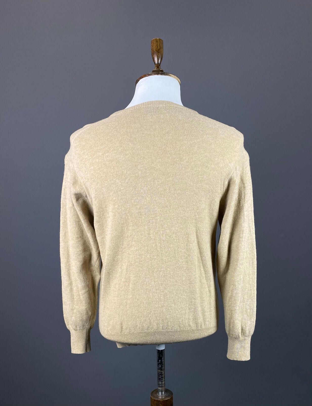 Designer Men Boggi Beige Wool V-Necl Long Sleeve Sweater Size 56 Size US M / EU 48-50 / 2 - 4 Thumbnail