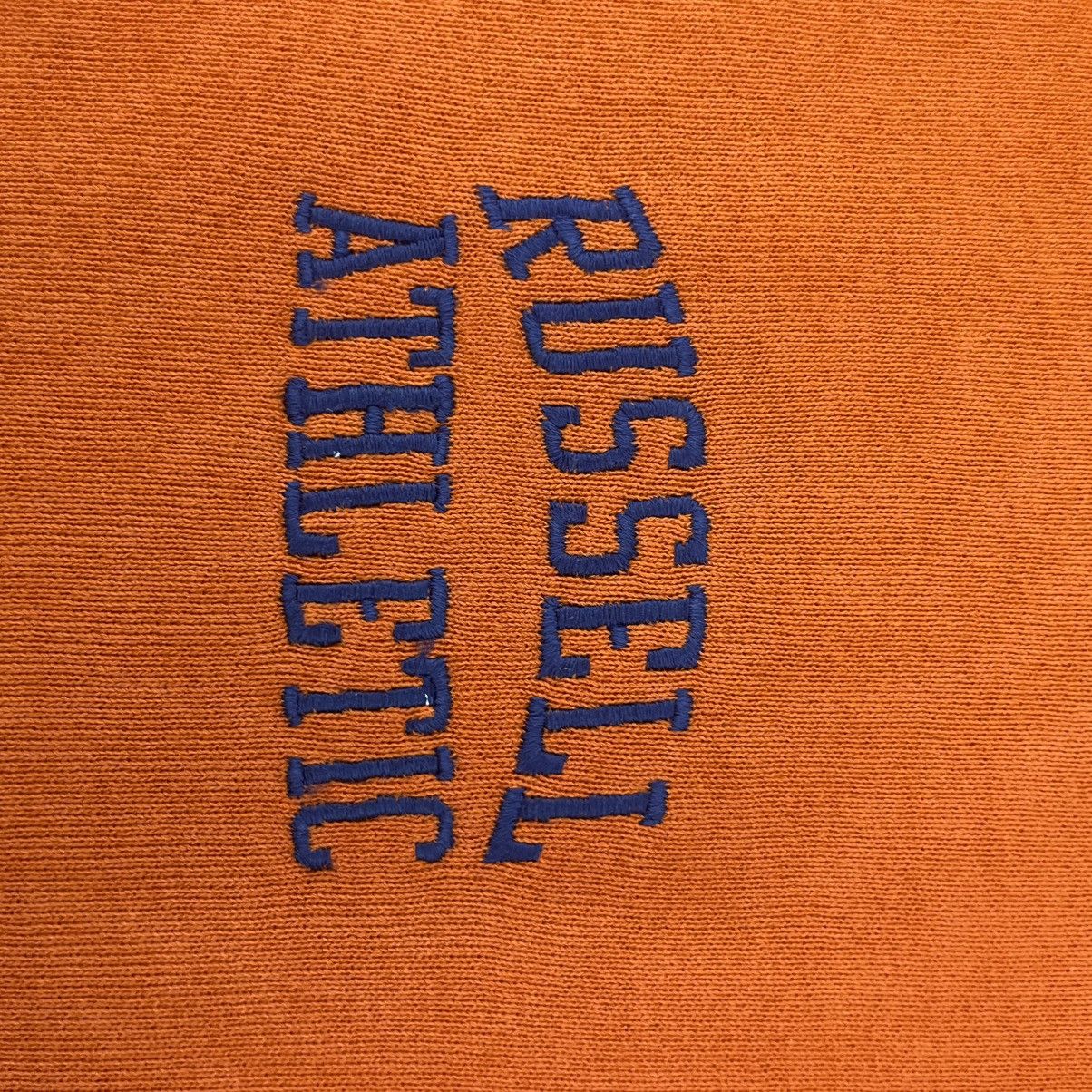 Designer × Vintage vintage Hoodie/sweater Russell athletic - orange Size US L / EU 52-54 / 3 - 7 Thumbnail