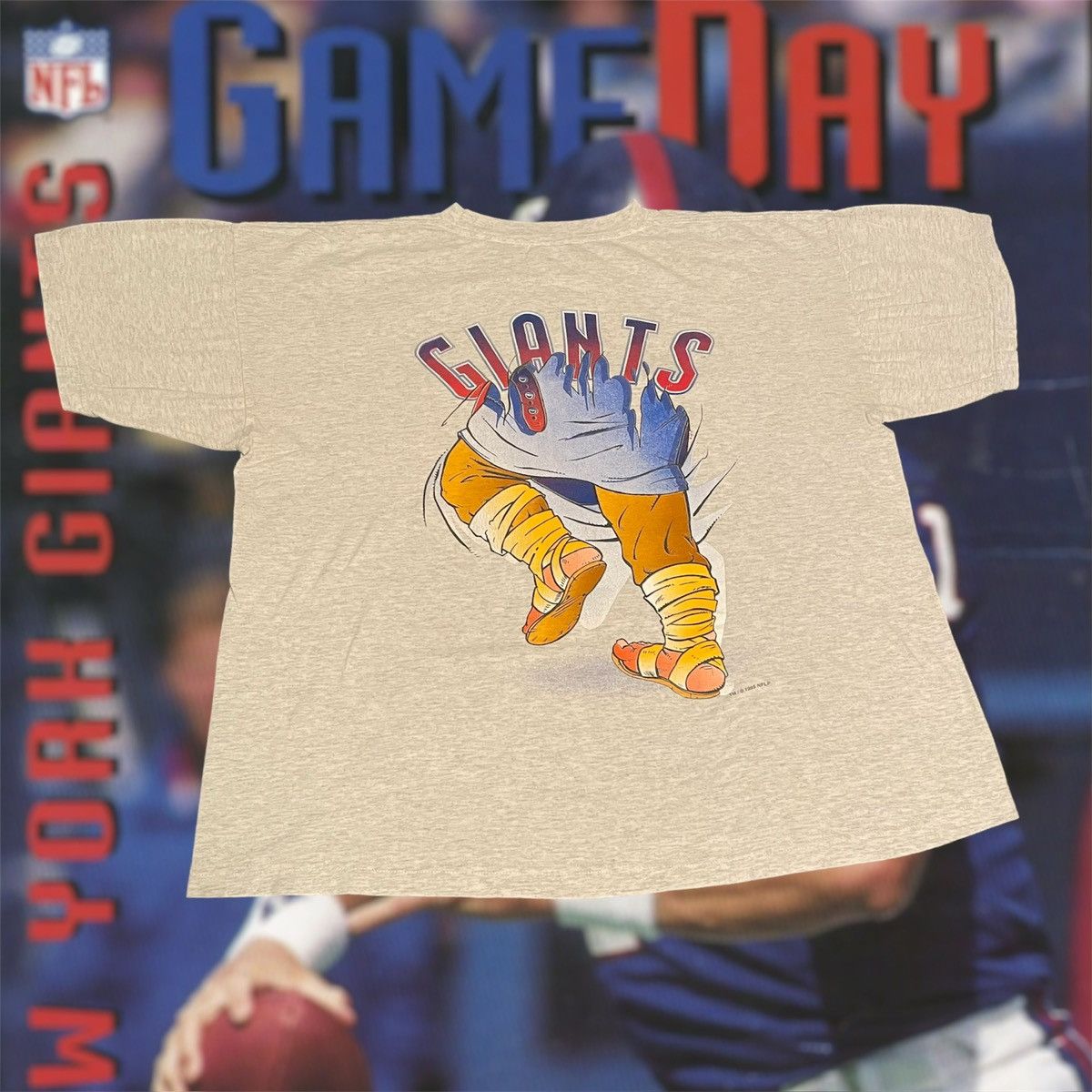 NFL × Vintage Vintage 1995 NFL New York Giants Break Thru Super Bowl Tee Size US XL / EU 56 / 4 - 2 Thumbnail