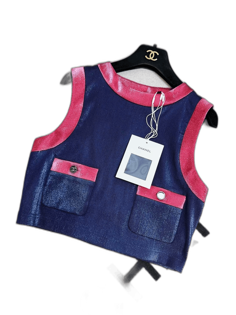 Chanel Chanel Sleeveless Vest with Pink Edges Size M / US 6-8 / IT 42-44 - 1 Thumbnail