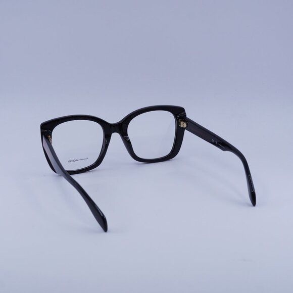 Alexander McQueen Alexander McQueen AM0351O 002 Eyeglasses Black 52mm Square Size ONE SIZE - 7 Thumbnail