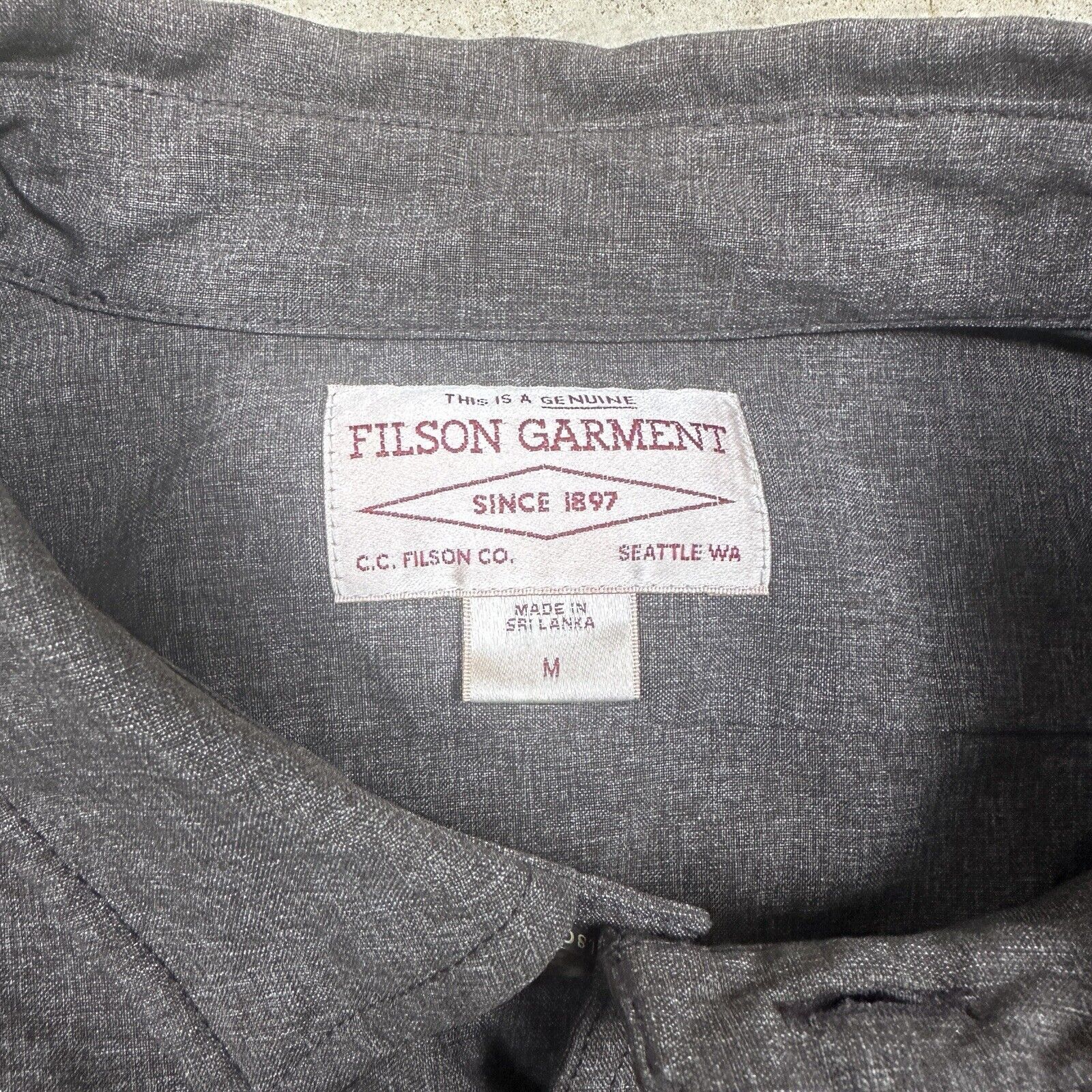Filson CC Filson Men's Grey Button Down Long Sleeve Shirt Size US M / EU 48-50 / 2 - 5 Thumbnail
