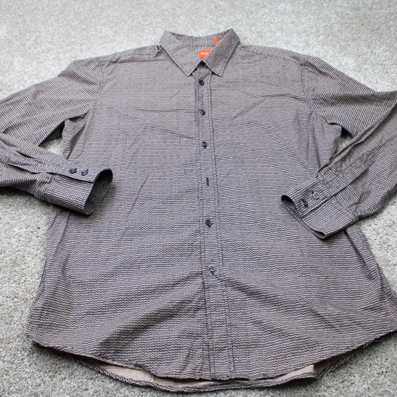 Hugo Boss HUGO BOSS Doolittle Shirt Mens 2XL XXL Gray 100% Cotton L/S Button Up Shirt Size US XXL / EU 58 / 5 - 3 Thumbnail