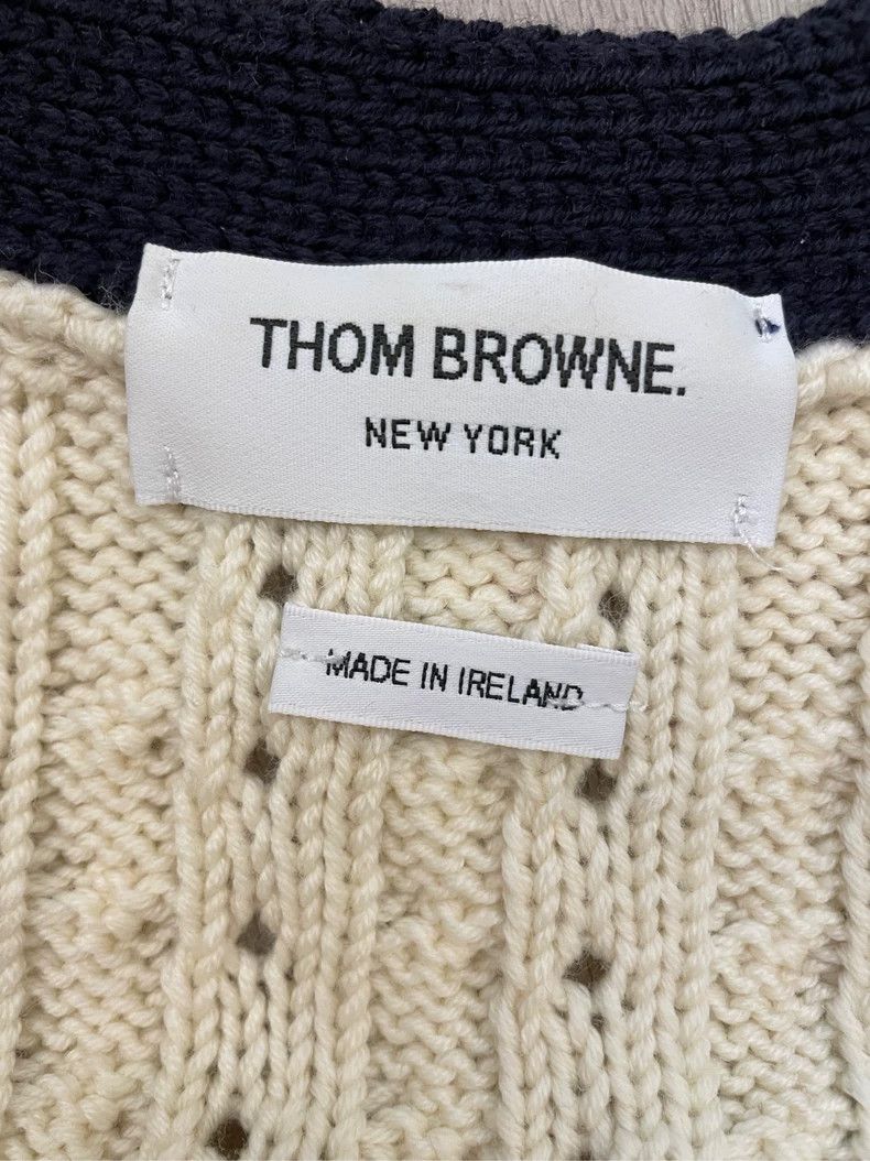 Thom Browne Thom browne Red and white color block four-striped wool car Size M / US 6-8 / IT 42-44 - 5 Thumbnail