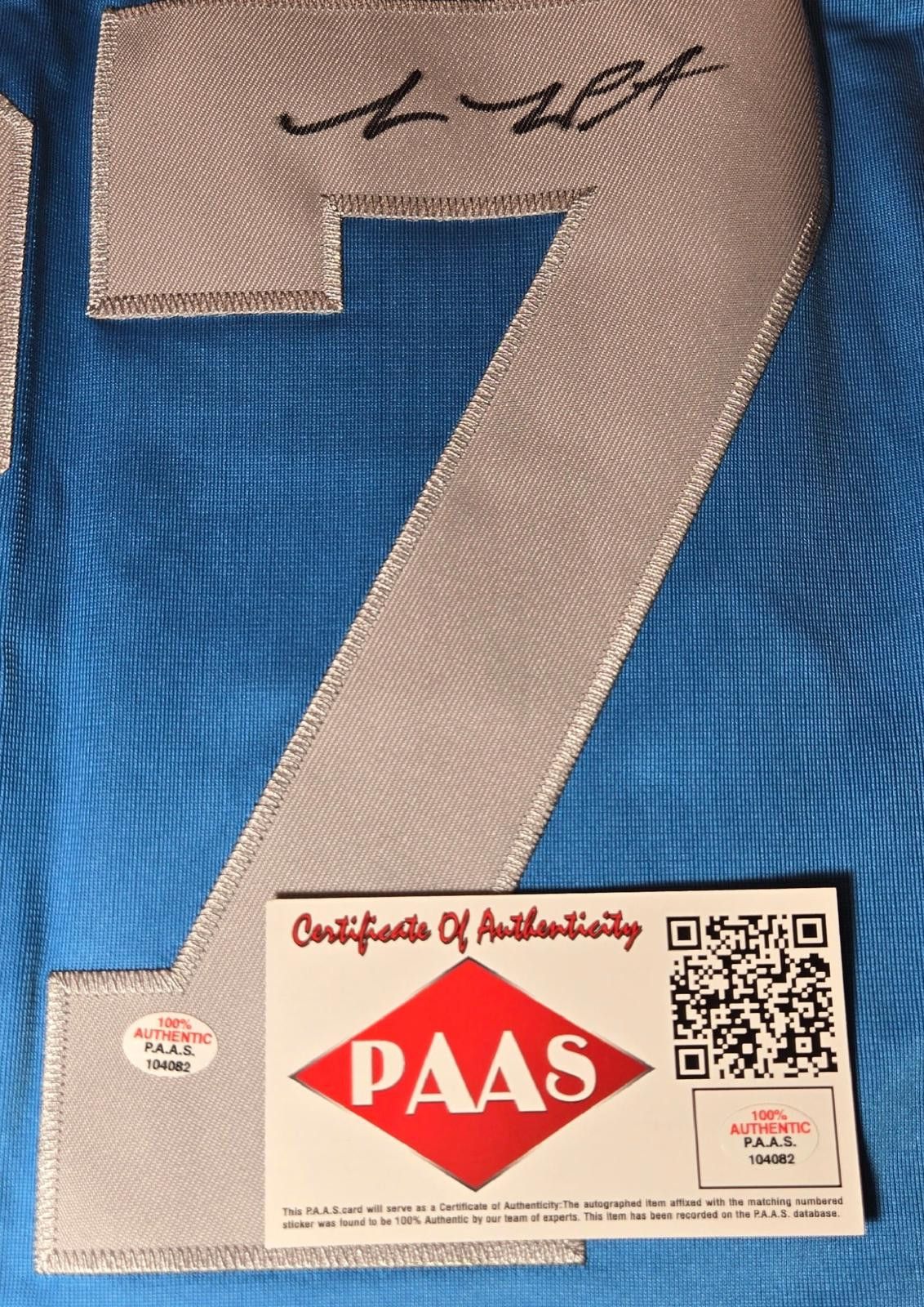 Other Sam LaPorta Detroit Lions autographed football jersey COA Size ONE SIZE - 4 Thumbnail