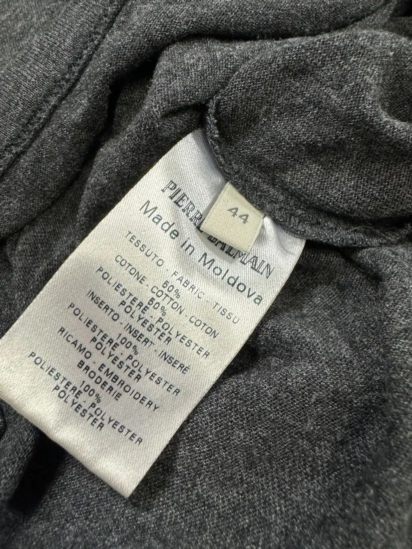 Designer × Pierre Balmain × Vintage 2000s Pierre Balmain Biker Henley Grey Longsleeves Size US S / EU 44-46 / 1 - 8 Thumbnail