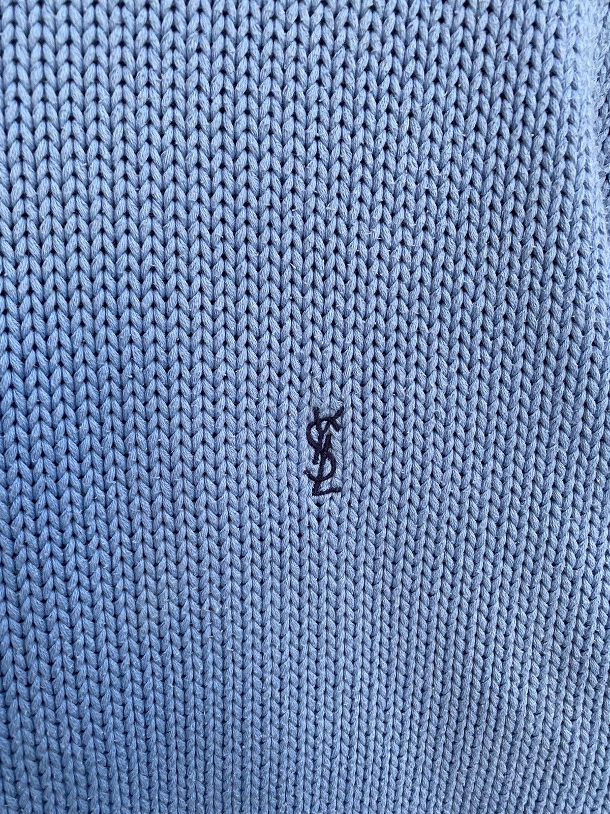 Yves Saint Laurent Heavy YSL Sweater Blue Knit YSL Sweatshirt Size US S / EU 44-46 / 1 - 3 Thumbnail