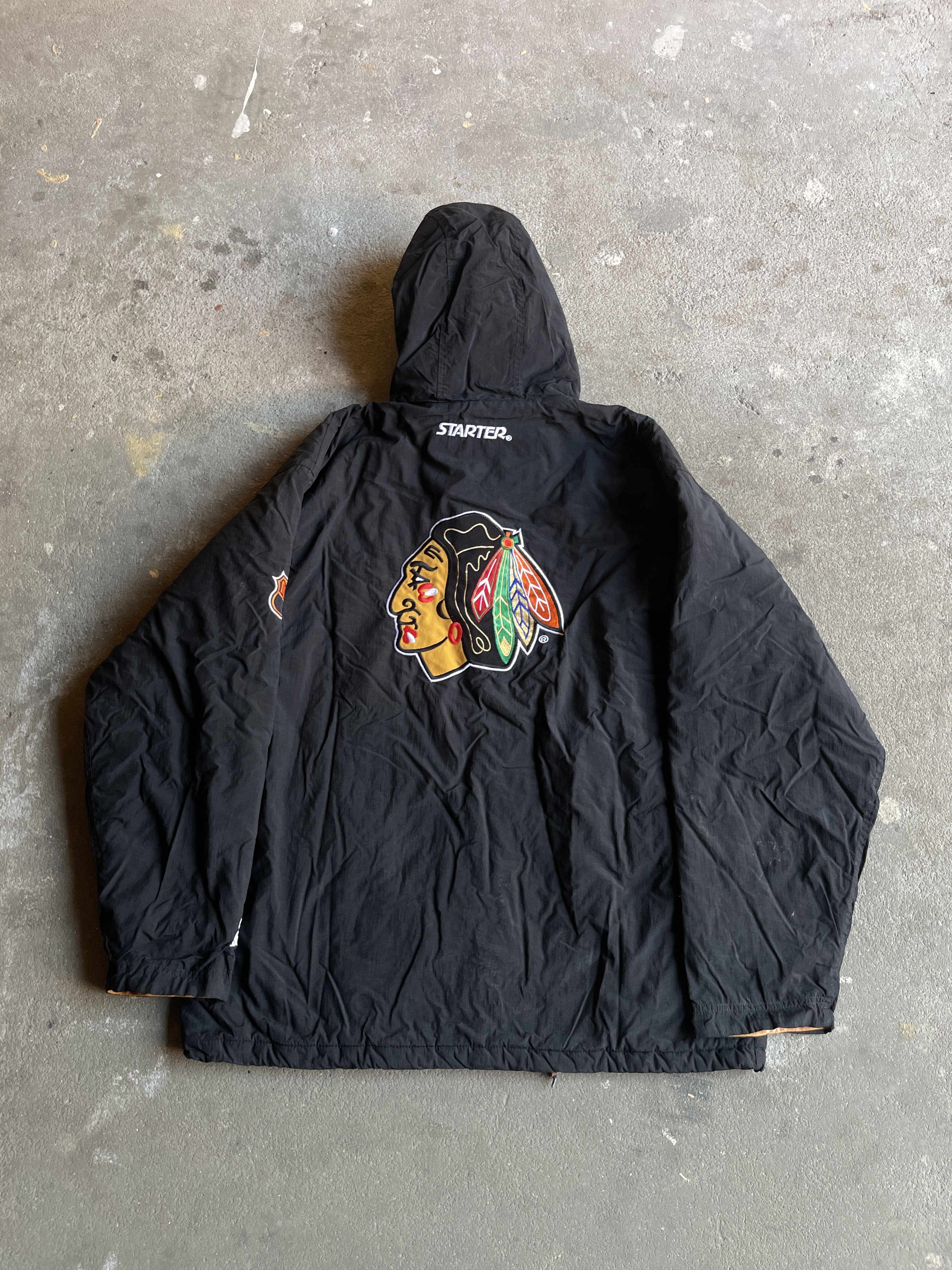 Vintage 90s store NHL Chicago Backhawks Big logo Starter Jacket