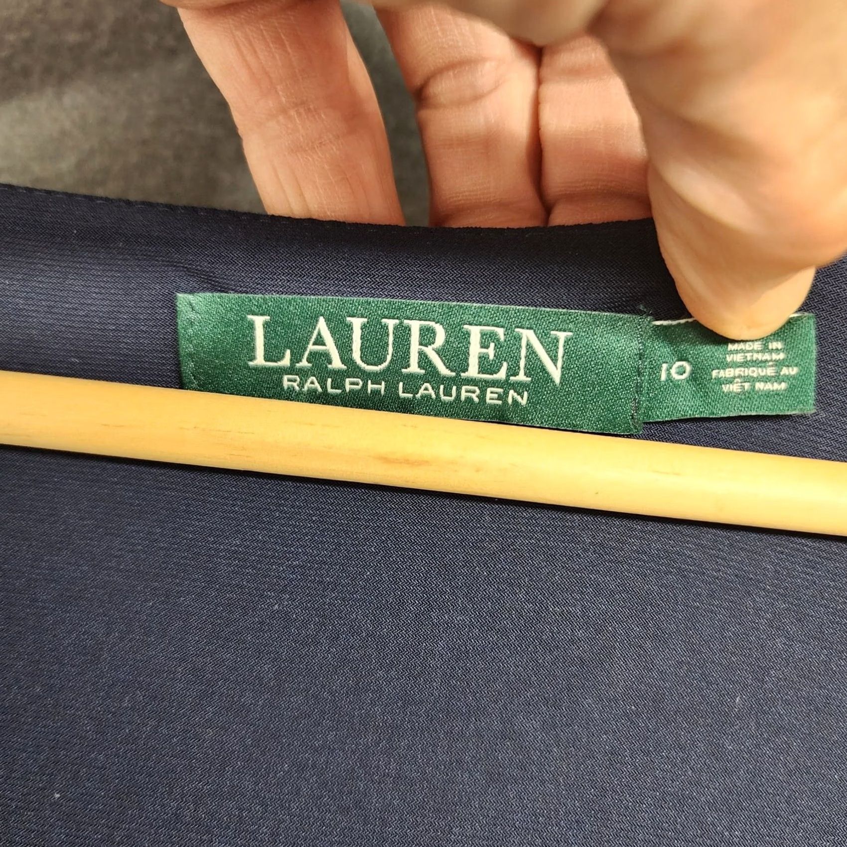 Ralph Lauren Ralph Lauren LRL Dress Womens 10 Navy Blue Slinky Stretch Midi V-Neck Wrap Pullover Classic Formal Party/Cocktail Mens Women Size L / US 10 / IT 46 - 3 Thumbnail