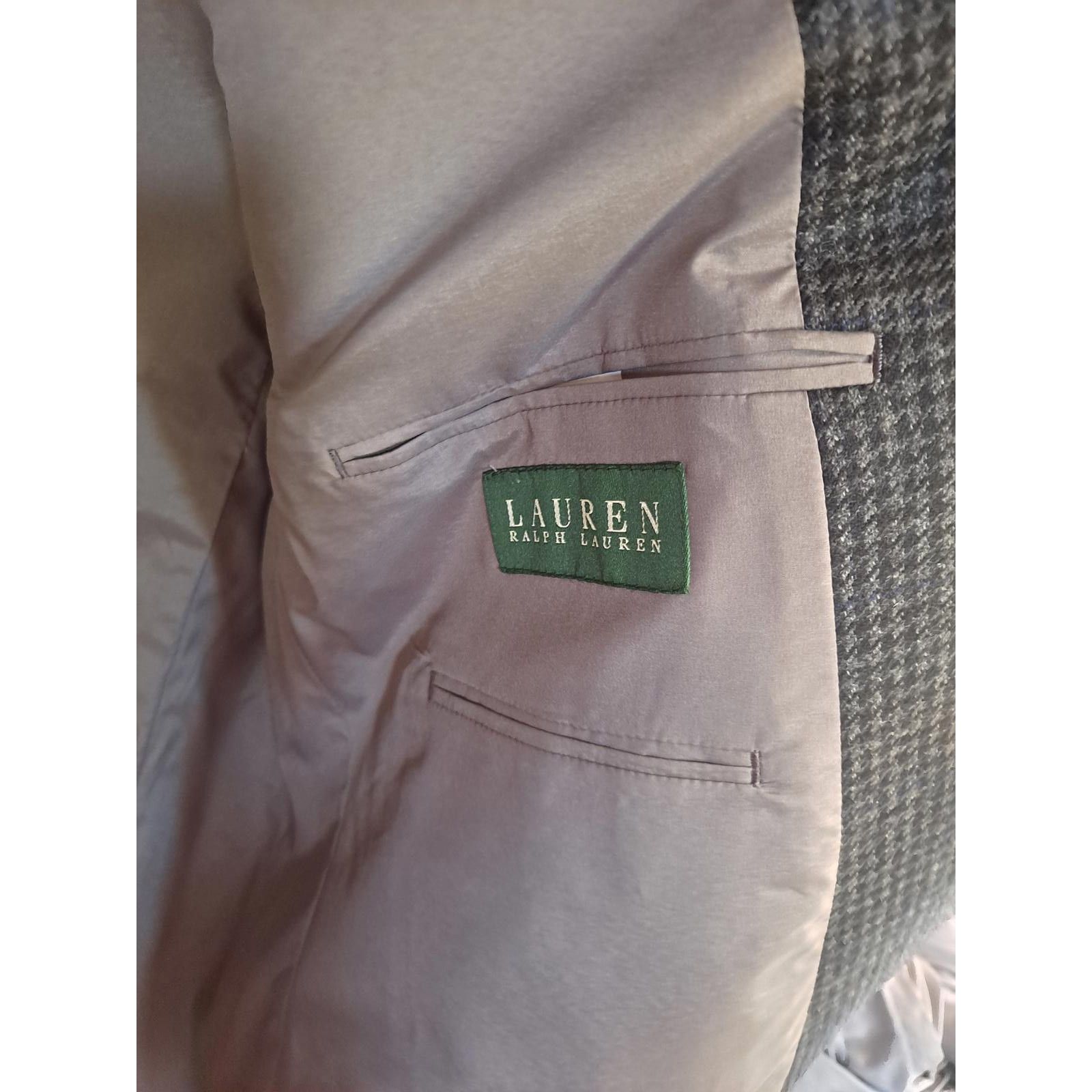 Lauren Ralph Lauren Lauren Ralph Lauren Gray Tweed 2 Button Blazer Wool/Cashmere Size 46R - 4 Thumbnail
