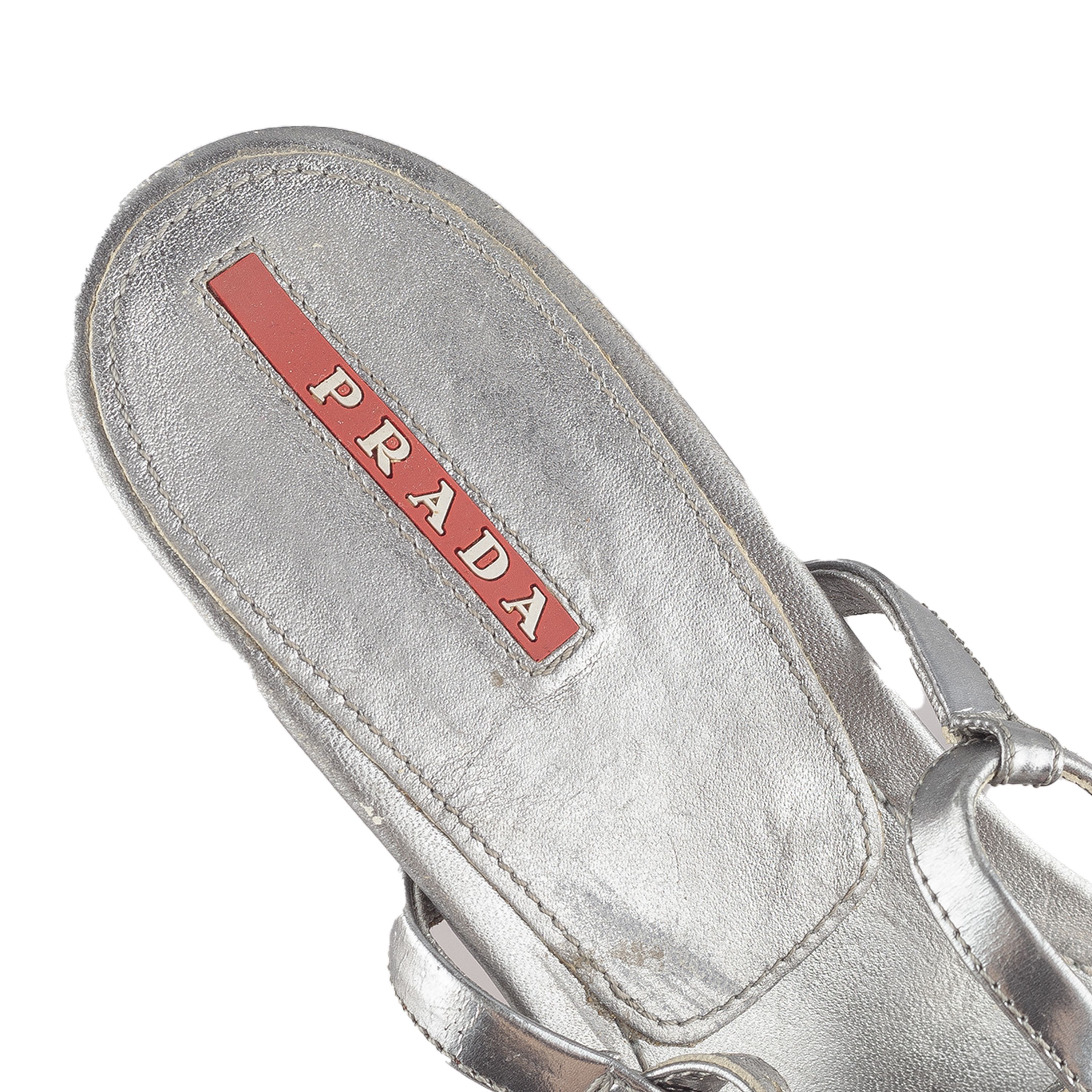 Prada Prada Vintage Silver Sandals (38,5 EU) Size US 8.5 / IT 38.5 - 5 Thumbnail