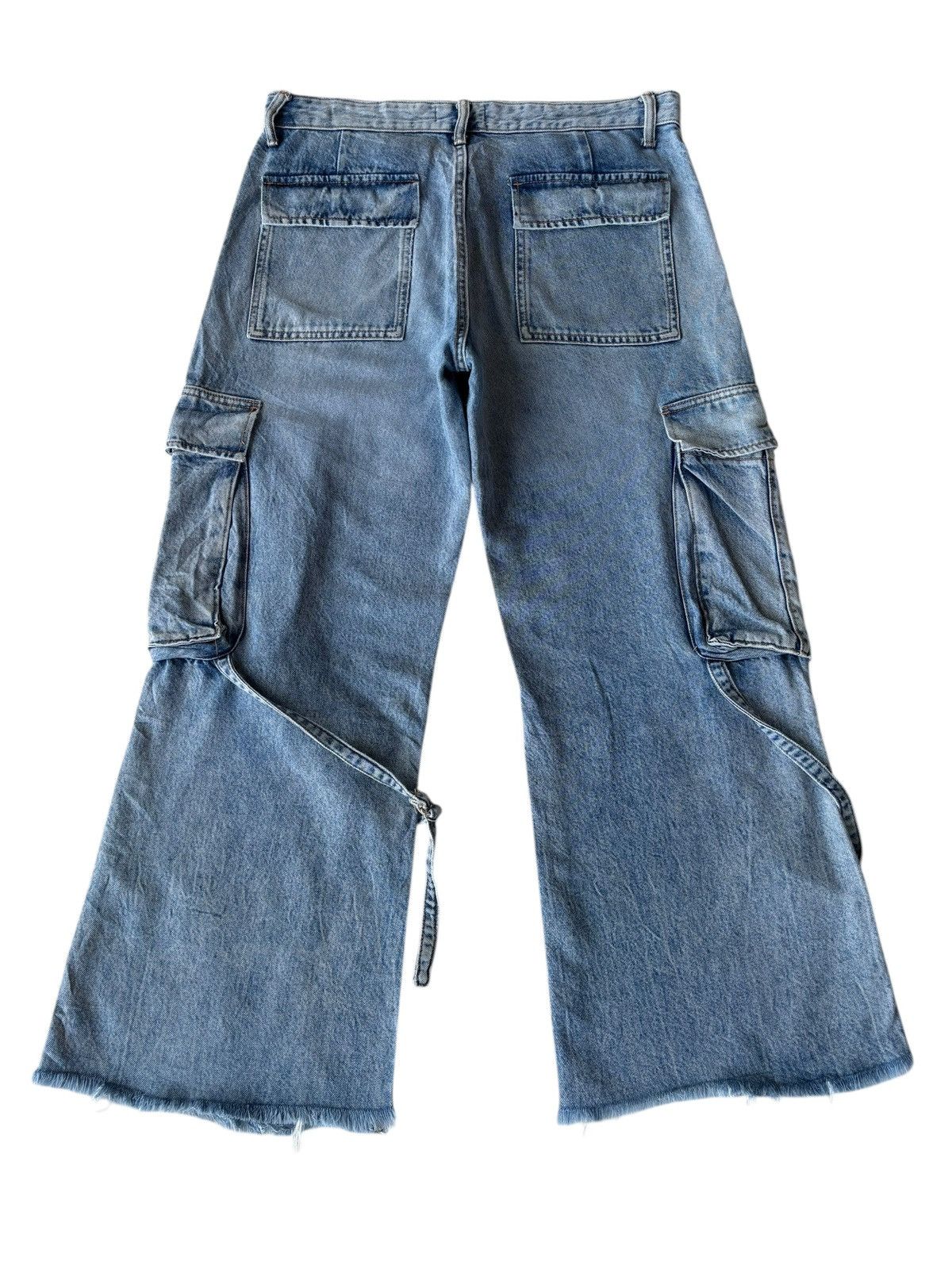 If Six Was Nine 💥SICK BAGGY FLARE MULTI POCKET CARGO JEANS ZARA BAGGY JEAN Size US 35 - 2 Thumbnail